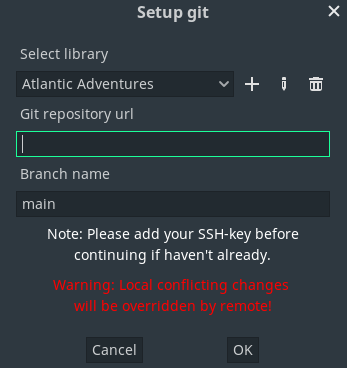 Setup Git-popup